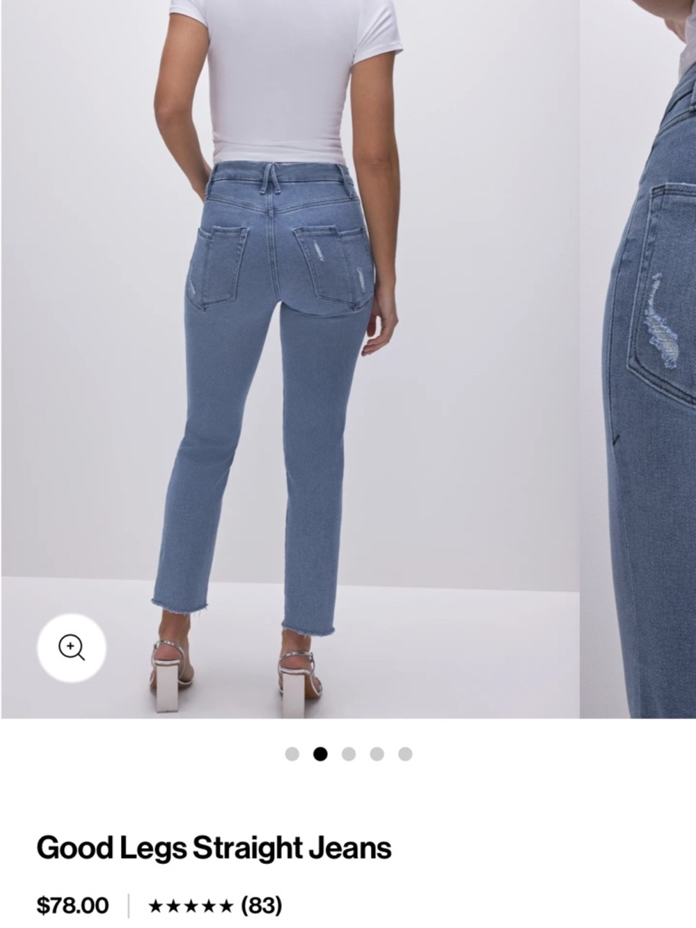 Good American - Good Legs Straight Jeans - Light Wash - Picture 2 of 10